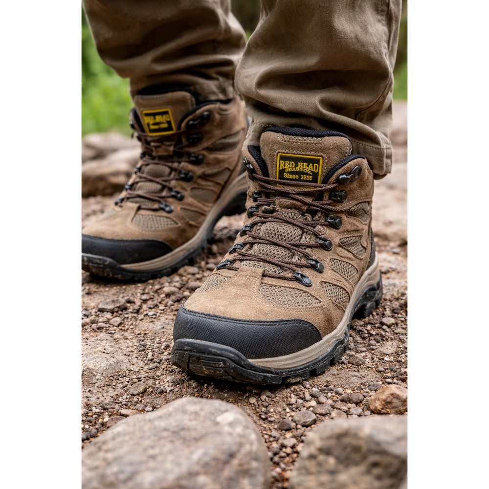 Red Head Brand Co Waterproof Steel Toe Work‎ Boot Men's 11.5W Brown Leather Gorp